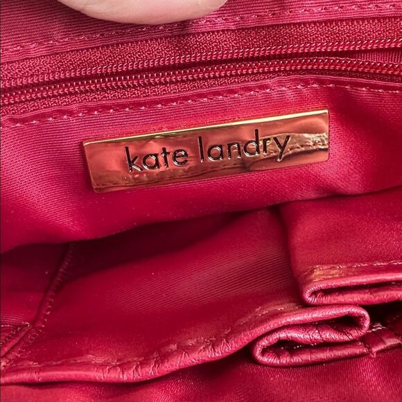 Kate Landry genuine leather shoulder purse, like new red gold - Picture 8 of 9